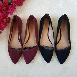 Madewell Mira Suede Flats x 2 pairs!